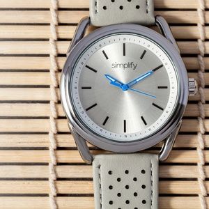 NWT Women's All Grey Genuine Leather Band Watch